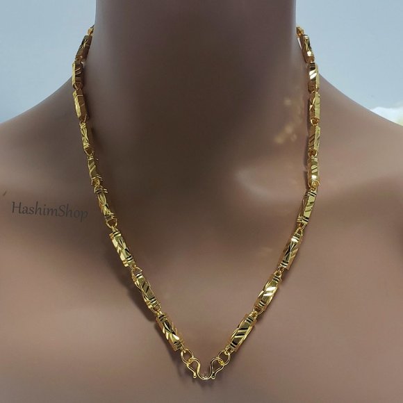 High Quality Fine Jewelry 24k Gold Plated Necklace For Men and Women - Picture 1 of 7